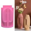 Unique Flower Arrangement Container Silicone Mold Human Facial Shape Resin Mold for Flower Vase Epoxy Mold DIY Craft