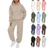 Womens 2 Piece Outfits Hoodie Sweatsuit Sets Oversized Sweatshirt Baggy Fall Fashion Sweatpants With Pockets