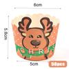 50pcs Christmas Cupcake Linner Oven Air Fryer Muffin Cup Cake Mold Merry Christmas Party Decorations Bakeware