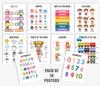 Traceease 10 Educational Posters for Classroom Decor & Kindergarten Homeschool Supplies Baby, Laminated Preschool Learning Chart Materials