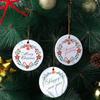 Sublimation Ceramic Ornament White Sublimation Blank Ornament Unfinished Christmas Hanging Decoration with String for Crafting DIY Heat Press Printing