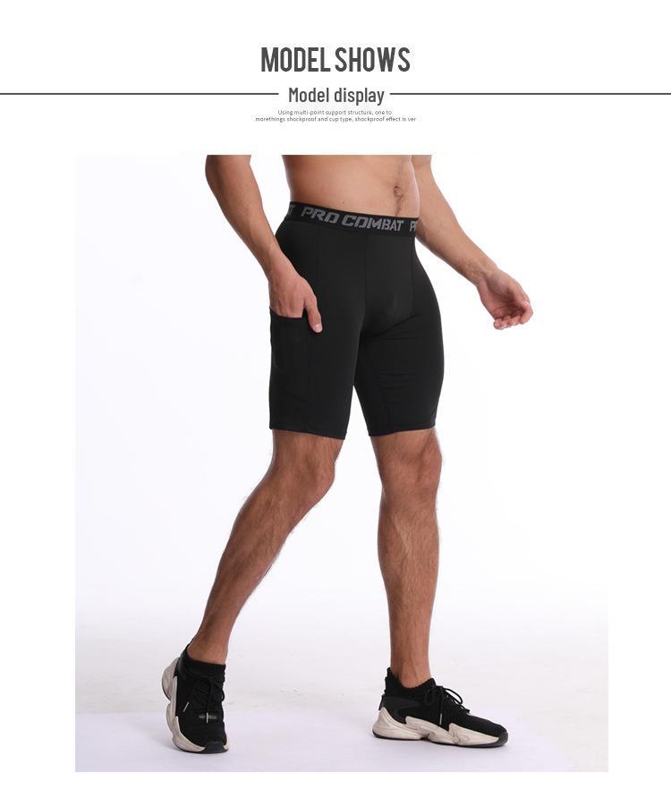 Struggle Source Fitness Running Training Shorts with Pockets - Sweat-Wicking, Quick-Drying, Elastic Tights