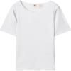 Levis Soft Comfortable Solid Color Slim Fit Round Neck Short Sleeve T-Shirt Women Tops White 003SV-0000