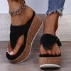 Platform Slippers Women 2024 Buckle Wedges Shoes Summer Slippers Woman Thick Bottom Sandals Flip Flops Shoes