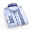 100% Cotton Shirts Men Oxford Spun Fashion Striped Casual Long Sleeved Shirt