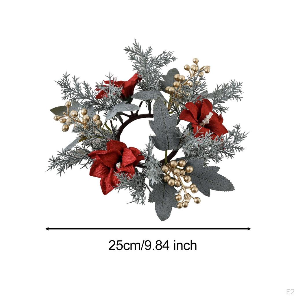 Рождественский венок-кольцо для свечи 25 см, украшение, креативный декор, гирлянда, цветок для
