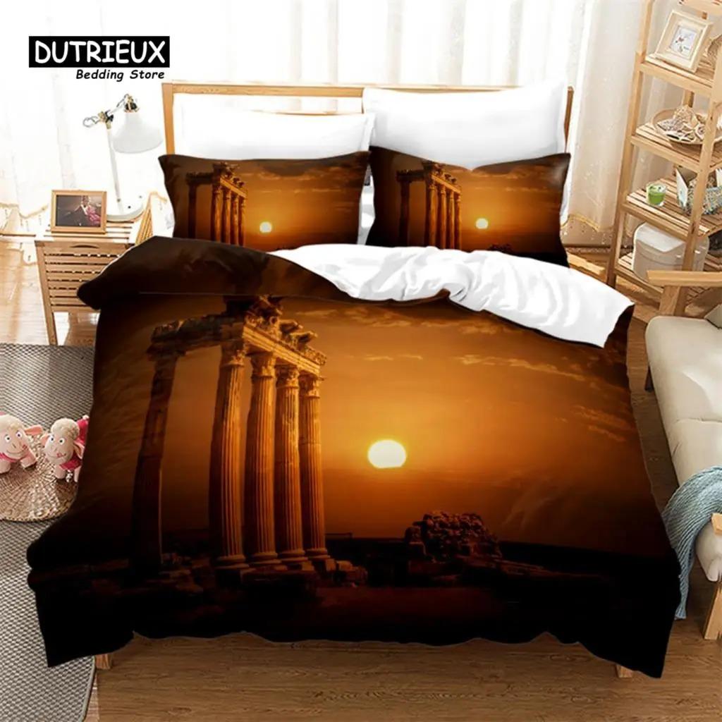Europe City Building Bedding Set 3D Print Duvet Cover Cartoon Comforter Cover King For Kids Child Teen Boys Girls Bedroom Decor