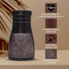 Copper Ayurvedic Water Bottle/Jar With In Build Glass Black Antique Glossy Finish Suitable For Home In Dining And Room. - 1000 Ml (Black Antique)