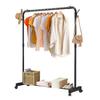 Metal Clothing Rack With Storage Shelf On Wheels Movable Garment Rail Portable Wardrobe Rack for Hanging Garments Dresses Coats
