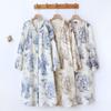 Spring Summer Fashion Vestidos Women Casual Cotton Print Sexy V-Neck Long Sleeve Loose Big Plus Size Long Beach Shirt Dress Loungewear Home Clothes