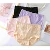 Large Women's Underwear with High Waist Widened Fattened Underwear Lace Briefs Edge Solid Color Breathable Triangle Panties