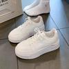 Milk Huhu Board Shoes Women's 2024 Summer New Versatile Little White Shoes Round Head Lace-up Simple Casual Explosive Sports Shoes