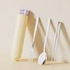 Built-in Silent Slot Student Flatware Set Magnetic Design Fork Spoon Chopsticks Set  Camping