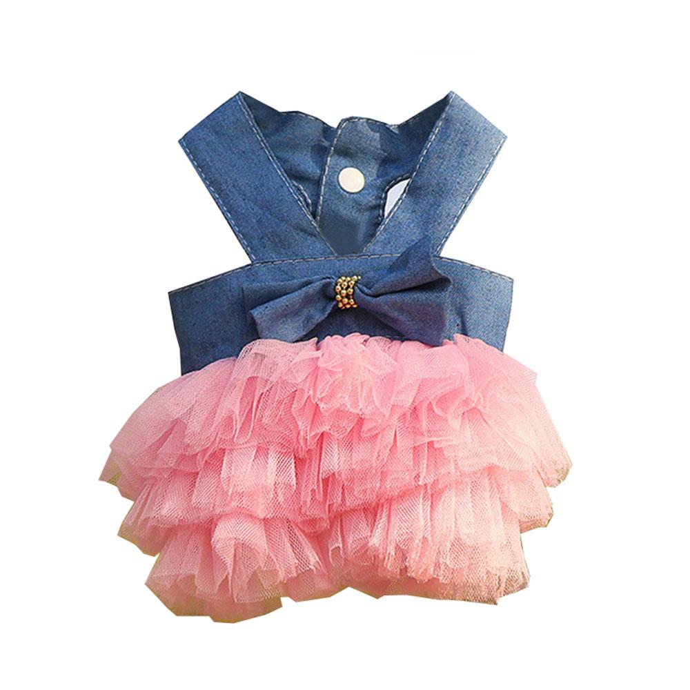 Cute Dog Dresses Striped Mesh Puppy Skirt Pet Princess Dresses Summer Clothes Dog Apparel Doggie Bowknot Dresses for Dogs Cats