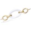 [L7691] - Gold Plated Bracelet 'Choréographie' White Gold (ceramic) - 50x18 Mm