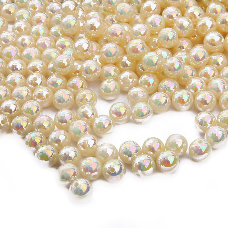 Acrylic ABS Imitation Pearl AB Color Round Beads for DIY Bracelets and Jewelry Accessories