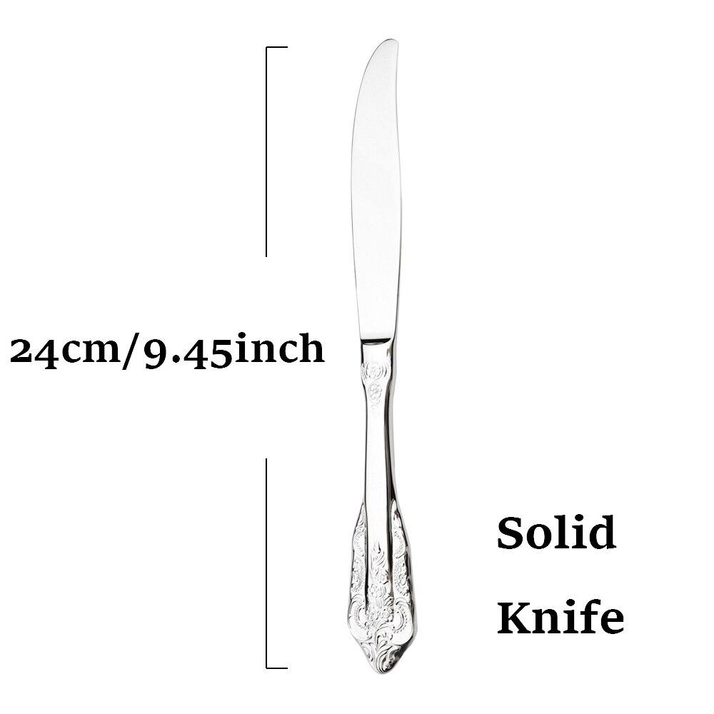Gold Dinnerware Vintage Tableware 18/10 Silverware Stainless Steel Flatware Dinner Knife Fork Spoon Wedding Xmas Western Cutlery