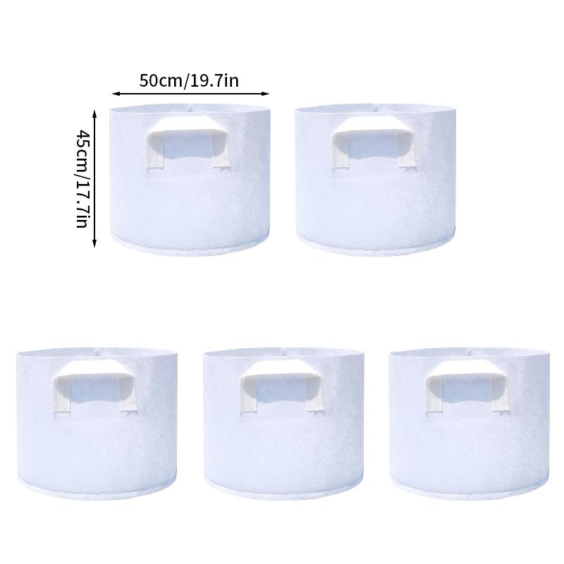 5PCS Non-woven Fabric Tree Planting Bags Thickened White Large Saplings Seedling Pots Garden Flower Pots Nursery Grow Bags