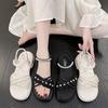 Sandals Women's New Summer Fashion Platform Shoes Pearl Outer Soft-soled Sandals