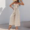 Summer Women's Jumpsuit High Waist Tie Wide Leg Pants Range Patchwork Ethnic Style Casual Pant