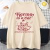Karma Is A Cat 2024 Taylor Midnights Album Tshirt Short Tee Shirt Meet Me At Midnight Tops Camisetas Unisex Dropshipping