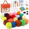 RMTIME Wool Felt Kit, 20-Color Wool Roving Yarn Set, Beginner's Kit with Molds and Portable Storage Case for DIY Crafts and Home Decor