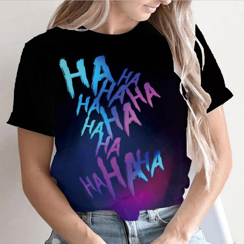 Summer Round Neck 3D Print Top Fashionable Casual Short Sleeved Women's T-shirts