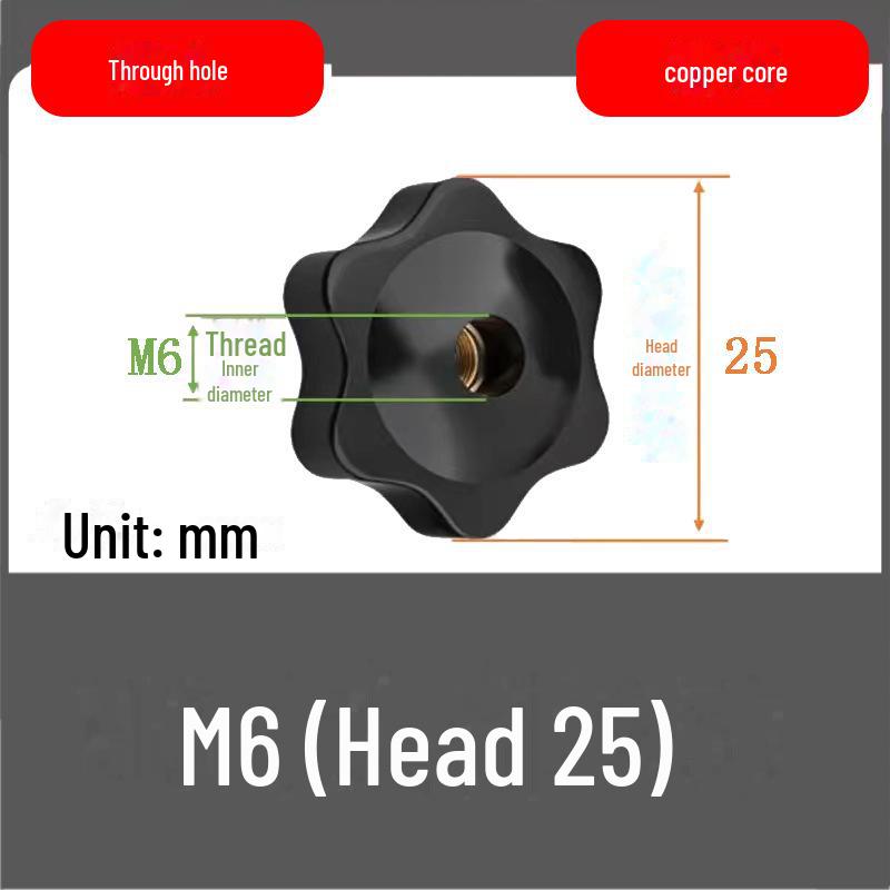 Plum Handle Nut Head Hand Screw for Through/Blind Holes, Sizes M4-M12