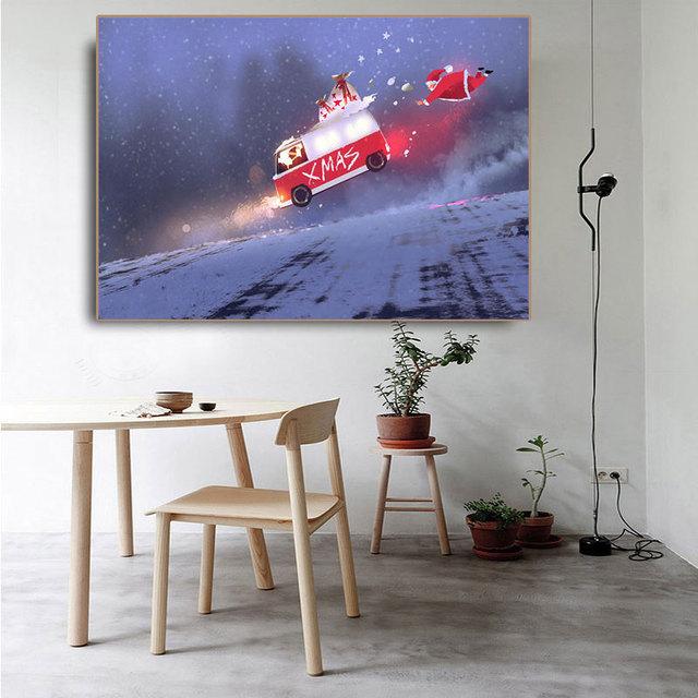 Landscape Canvas Painting Snow Scene Prints Winter Christmas Posters and Prints for Living Room Decoration Home Decor Cuadros