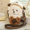 Milk Tea Cup Cute Dog Doll Crossbody Shoulder Bag Doll Creative Simulation Plush Toy Girl Best Friend Gift