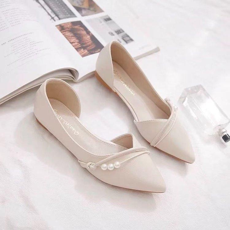 2025 New Fashionable Exquisite Women's Flat Shoes Trendy Versatile Casual Shoes Pointed Flat Bottom Temperament Single Shoes