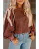 Leopard Bubble Sleeve Pullover Sweatshirt