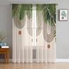 Bohemian Abstract Wind Leaf Plant Sheer Curtains Living Room Bedroom Voile Window Curtain Balcony Kitchen Tulle Drapes