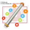 Adjustable Stainless Steel Rolling Pins 4 Removable Thickness Rings Pastry Mat for Dough Pizza Pastry Pie Cookies Bakeware Tool