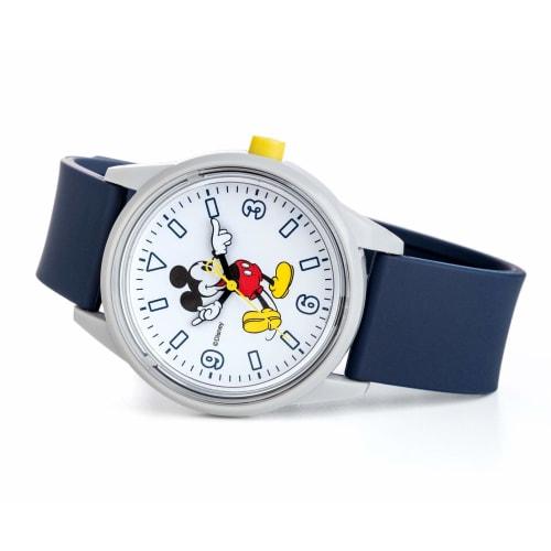 Citizen Q&Q Smile Solar Watch, Link Coordinate, Disney Collection, Size L, 10 ATM Water Resistant, Urethane Strap, Mickey Mouse, RP20-809, Blue