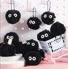 5/10PCS Pet Play Coal Ball Figurines Keychains Accessories Cute Plush Black Coal Ball Cartoon Bag Pendants
