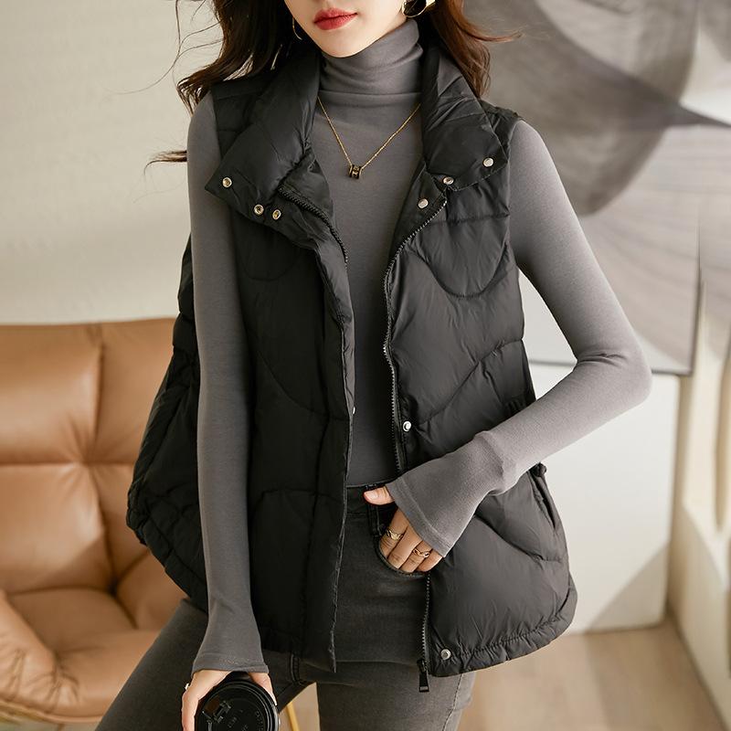 Women's Winter Down-Cotton Padded Vest Casual Loose Sleeveless Style Outer Wear Waistcoat Gilet