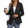 Tweed Women's Blazer Lapel Thin Coat Fashion Casual Top Commuter Single Breasted Long Sleeved Thin Jacket Spring and Autumn
