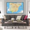 Geographic Map of Spain Canvas Painting Wall Art Poster School Supplies Living Room Home Decoration