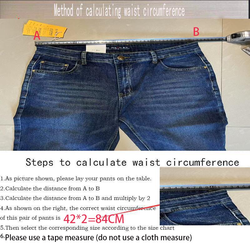 Jeans Men Men's Flared Jeans Large Size Mid-Rise Jeans