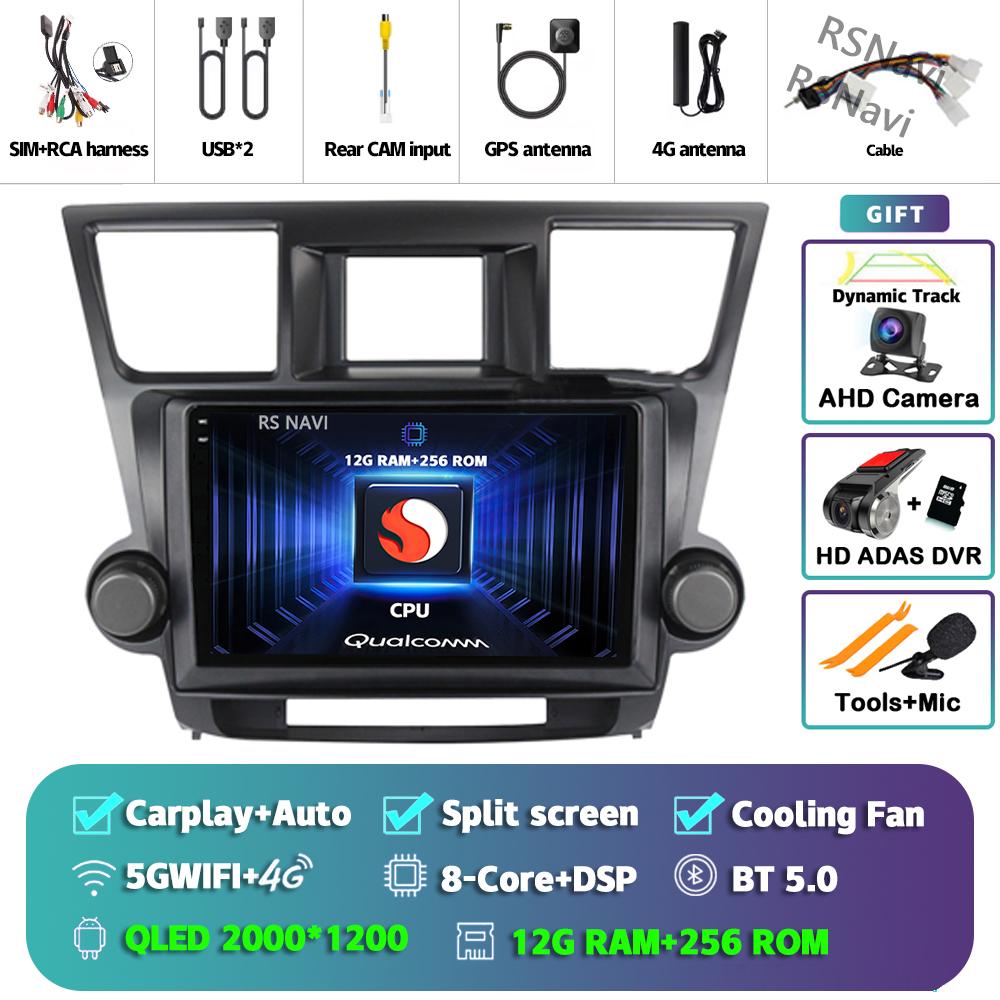 Android 14 Car Radio For Toyota Highlander 2007 - 2015 Player Multimedia GPS Navigation Stereo CarPlay Auto Video Head Unit DVD