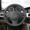 Car Steering Wheel Cover Leather Trim For BMW 5 6 Series E60 E61 Touring 545i 550i E63 Coupe E64 630i 650i 03-10 Red Blue
