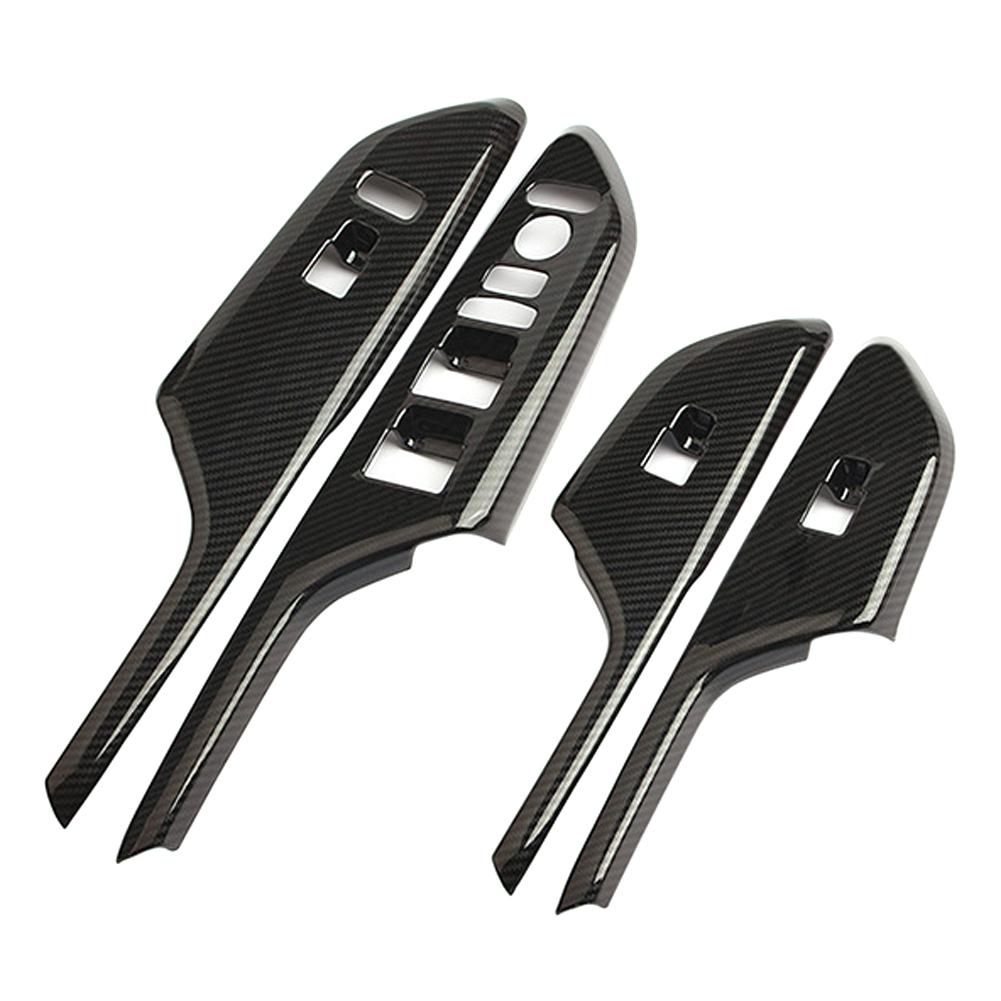 Carbon Fiber Interior Door Armrest Glass Button Decorative Stickers Modification Supplies for Honda Civic 10th 2017 18 2019 2020