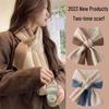 Women's Autumn/Winter Cross-Knit Wool Scarf - Warm, Stylish, and Trendy Fashion Accessory