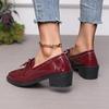 Womens Shoes Patent Leather Women Loafers British Tassel Casual Female Flat Shoes Bowknot Comfortable Small Leather Shoes