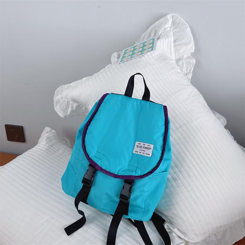 Color Solid Childrens Backpack Canvas Large Capacity Curved Straps Shoulder
