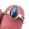 Natural Labradorite Gemstone Handmade 925 Solid Sterling Silver Ring Size 7 Q0i82