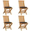 Day and Night - Day and Night Garden Chairs 4 Units Teak Wood with Taupe Gray Cushions