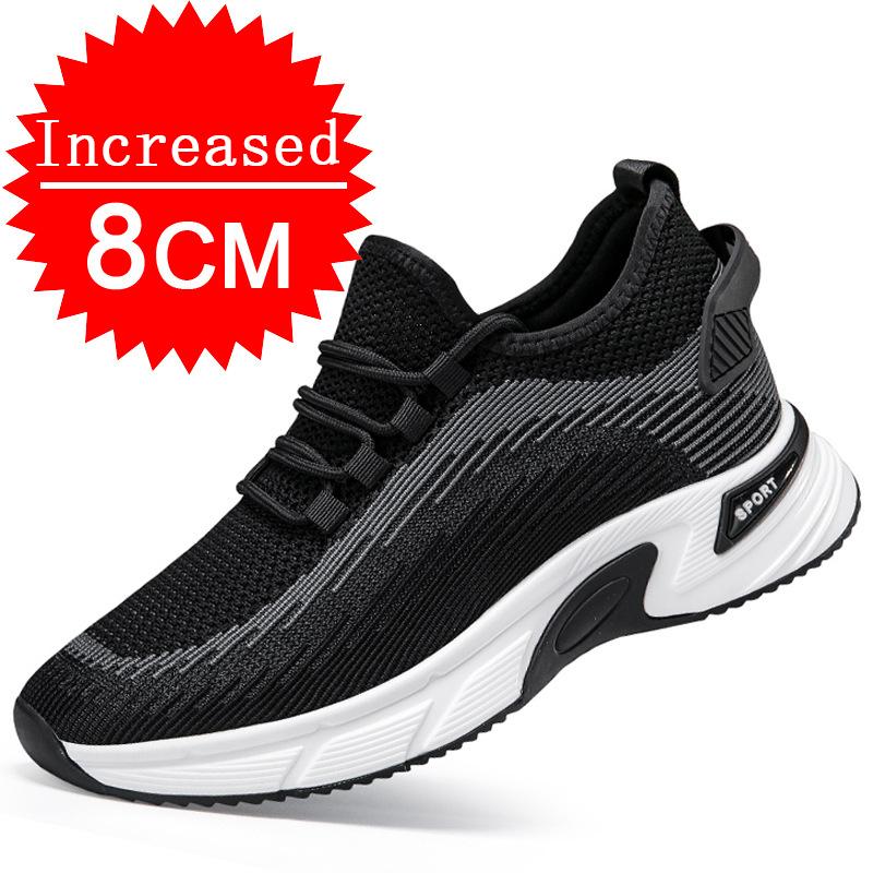 New Men Heightening Shoes Casual Sneakers Summer Mesh Breathable Elevator Shoes Mesh Comfortable Soft Sole Non Slip Men's Shoes