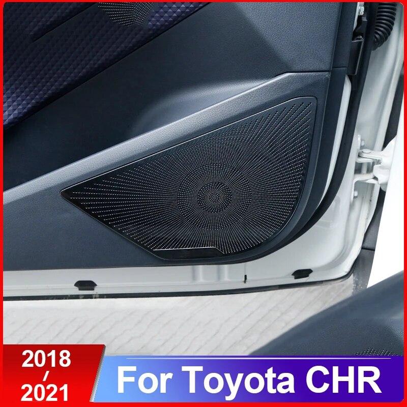 4pcs Car Door Sound Speaker Cover Trims Panel for Toyota C-HR CHR 2016 2017 2018    Accessories Sport Edition